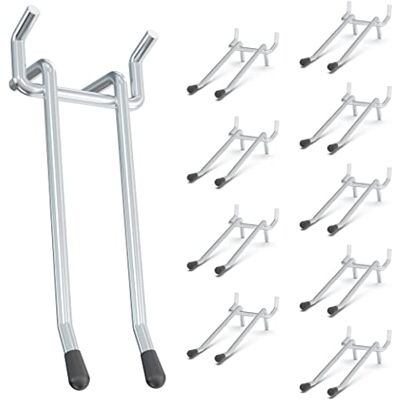 HUHOLE Haki z podwójnym ramieniem, 10 cm, 10 szt., pasują do tablicy pegboardowej 1/10.2 cm, idealne haczyki narzędziowe do organizacji garażu, przechowywania na ścianie, wytrzymały uchwyt na HUHOLE Haki z podwójnym ramieniem, 10 cm, 10 szt., pasują do tablicy pegboardowej 1/10.2 cm, idealne haczyki narzędziowe do organizacji garażu, przechowywania na ścianie, wytrzymały uchwyt na