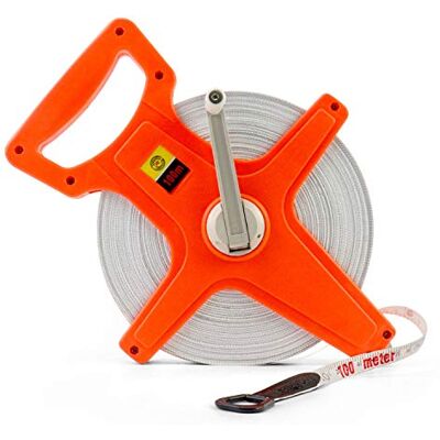 QWORK ® Taśma miernicza z włókna szklanego, taśma rolkowa, 100M / 330 FT, dwustronna QWORK ® Taśma miernicza z włókna szklanego, taśma rolkowa, 100M / 330 FT, dwustronna