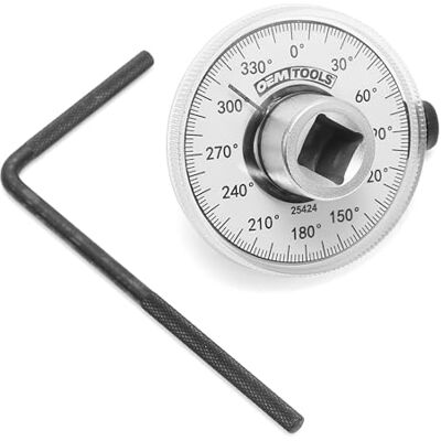 OEMTOOLS 25424 1/2" miernik kąta obrotowego, miernik do precyzyjnego dokręcania kątowego, koło 360 stopni, regulowane narzędzie do pomiaru kąta, zestaw narzędzi do pomiaru kąta OEMTOOLS 25424 1/2" miernik kąta obrotowego, miernik do precyzyjnego dokręcania kątowego, koło 360 stopni, regulowane narzędzie do pomiaru kąta, zestaw narzędzi do pomiaru kąta