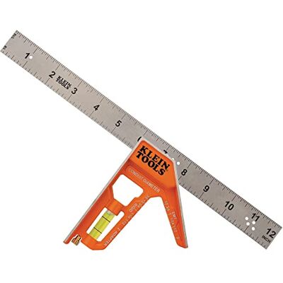 KLEIN TOOLS 935CSEL Kombinowana kwadratowa linijka dla elektryków i stolarzy, dwustronna linijka ze stali nierdzewnej, poziomica bąbelkowa, magnetyczna KLEIN TOOLS 935CSEL Kombinowana kwadratowa linijka dla elektryków i stolarzy, dwustronna linijka ze stali nierdzewnej, poziomica bąbelkowa, magnetyczna