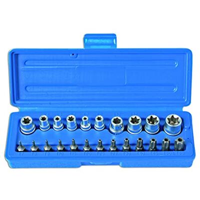 Laser 3081 3081 Torx zestaw kluczy nasadowych i bitów 23-częściowy Laser 3081 3081 Torx zestaw kluczy nasadowych i bitów 23-częściowy