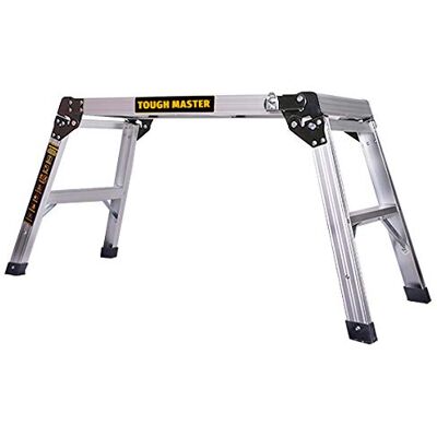 TOUGH MASTER Aluminiowa platforma robocza, 760 x 300 mm, 2-stopniowa, składana, składana ławka, stołek, platforma robocza, składana konstrukcja, do siedzenia, drabina do pracy wewnątrz/na zewnątrz TOUGH MASTER Aluminiowa platforma robocza, 760 x 300 mm, 2-stopniowa, składana, składana ławka, stołek, platforma robocza, składana konstrukcja, do siedzenia, drabina do pracy wewnątrz/na zewnątrz