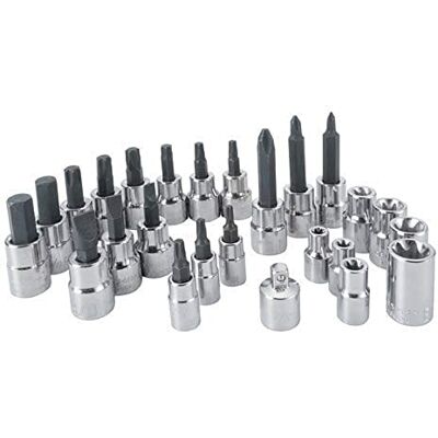 Craftsman Zestaw nasadek sześciokątnych i zestaw nasadek bitowych Torx, 25-częściowy (CMMT99258) Craftsman Zestaw nasadek sześciokątnych i zestaw nasadek bitowych Torx, 25-częściowy (CMMT99258)
