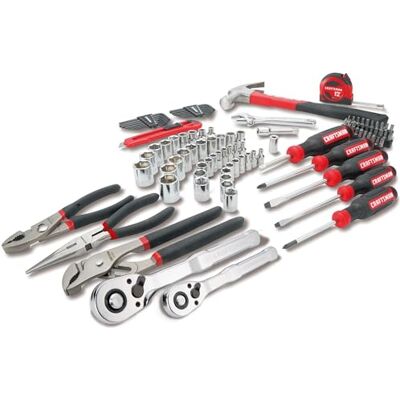 Craftsman 102-częściowy zestaw narzędzi do domu i samochodu, trwały zestaw narzędzi ręcznych z gniazdami metrycznymi/SAE (CMMT99449) Craftsman 102-częściowy zestaw narzędzi do domu i samochodu, trwały zestaw narzędzi ręcznych z gniazdami metrycznymi/SAE (CMMT99449)
