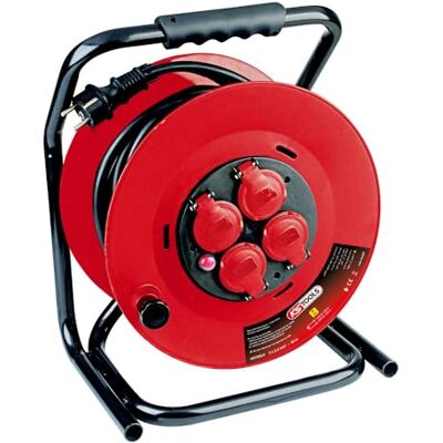 KS Tools 150.4222F Zwijacz elektryczny Elektryczny przedłużacz turetowy Zwijacz 40 m 4 gniazda z klapką 16A/230 V Uchwyt do przenoszenia KS Tools 150.4222F Zwijacz elektryczny Elektryczny przedłużacz turetowy Zwijacz 40 m 4 gniazda z klapką 16A/230 V Uchwyt do przenoszenia