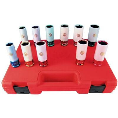 Chicago Pneumatic SS4211WP 1/2 Inch Square Drive, SAE & Metric, Wheel Protector, 6 Point, Impact Socket Set (11 PCS) Chicago Pneumatic SS4211WP 1/2 Inch Square Drive, SAE & Metric, Wheel Protector, 6 Point, Impact Socket Set (11 PCS)