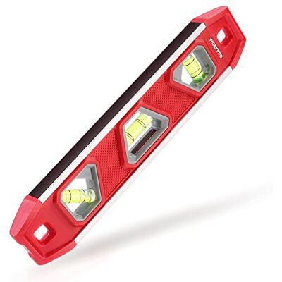 WORKPRO Poziomica magnetyczna 23 cm, mała, 3 libelle 45°/90°/180°, odporna na uderzenia, aluminiowa rama, mocny magnes, czytelna od góry, dla profesjonalistów budowlanych WORKPRO Poziomica magnetyczna 23 cm, mała, 3 libelle 45°/90°/180°, odporna na uderzenia, aluminiowa rama, mocny magnes, czytelna od góry, dla profesjonalistów budowlanych