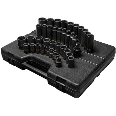 Sunex TOOLS 2699 1/2-calowy napęd 12-punktowy metryczny zestaw nasadek udarowych, 39-częściowy Sunex TOOLS 2699 1/2-calowy napęd 12-punktowy metryczny zestaw nasadek udarowych, 39-częściowy