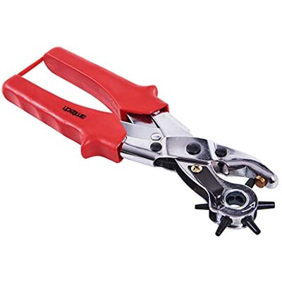 Amtech B1420 skórzany dziurkacz do pasków, pasek do zegarka, tekstylia, dwupoziomowe działanie pasek dziurkacz szczypce, 6 rozmiarów Amtech B1420 skórzany dziurkacz do pasków, pasek do zegarka, tekstylia, dwupoziomowe działanie pasek dziurkacz szczypce, 6 rozmiarów