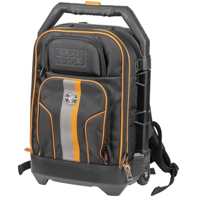 KLEIN TOOLS 55604 Plecak na narzędzia do jazdy na kółkach, torba na narzędzia z 28 kieszeniami, wytrzymały, chowany uchwyt, duży schowek na narzędzia, wnętrze 3-calowe koła KLEIN TOOLS 55604 Plecak na narzędzia do jazdy na kółkach, torba na narzędzia z 28 kieszeniami, wytrzymały, chowany uchwyt, duży schowek na narzędzia, wnętrze 3-calowe koła