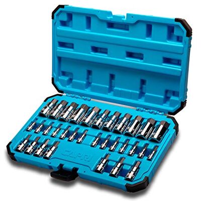 Capri Tools Master zestaw nasadek sześciokątnych, metryczny i SAE, seria zaawansowana, 32-częściowy Capri Tools Master zestaw nasadek sześciokątnych, metryczny i SAE, seria zaawansowana, 32-częściowy
