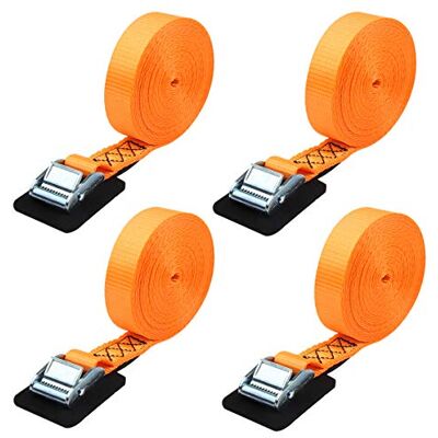 JCHL Solidny pasek mocujący o wymiarach 6 m na 2,5 cm (6 m x 2,5 cm), pasek mocujący do mocowania ładunku, wyściełana klamra z zamkiem krzywkowym, pojemność 450 kg (4-pak) JCHL Solidny pasek mocujący o wymiarach 6 m na 2,5 cm (6 m x 2,5 cm), pasek mocujący do mocowania ładunku, wyściełana klamra z zamkiem krzywkowym, pojemność 450 kg (4-pak)