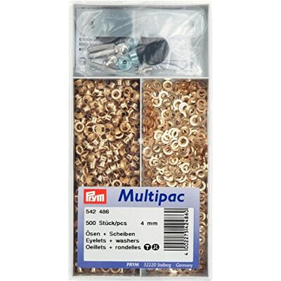 Prym 542486 Oczka i Podkładki z Mosiądzu - 4,0 mm Złote - Eyelets and Washers Prym 542486 Oczka i Podkładki z Mosiądzu - 4,0 mm Złote - Eyelets and Washers