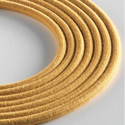 KLARTEXT LUMIÈRE kabel tekstylny, okrągły, 3 x 0,75 mm, bawełna, musztardowy żółty, 10 m długości, łącznie z kablem ziemnym najwyższy poziom bezpieczeństwa KLARTEXT LUMIÈRE kabel tekstylny, okrągły, 3 x 0,75 mm, bawełna, musztardowy żółty, 10 m długości, łącznie z kablem ziemnym najwyższy poziom bezpieczeństwa
