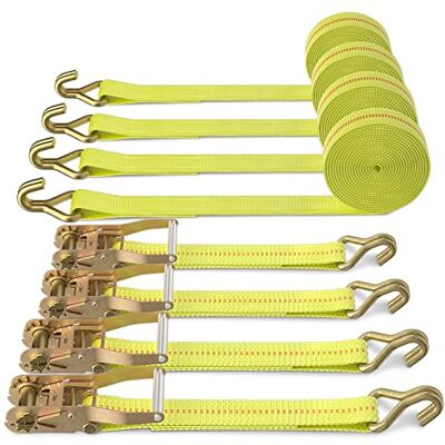 Autofonder Pasek mocujący z grzechotką – 4 sztuki wytrzymałych pasków zapadkowych 5 cm x 61 cm z aluminiowym uchwytem, paski ładunkowe do ruchomych urządzeń, wyposażenia trawnika, motocykla w Autofonder Pasek mocujący z grzechotką – 4 sztuki wytrzymałych pasków zapadkowych 5 cm x 61 cm z aluminiowym uchwytem, paski ładunkowe do ruchomych urządzeń, wyposażenia trawnika, motocykla w