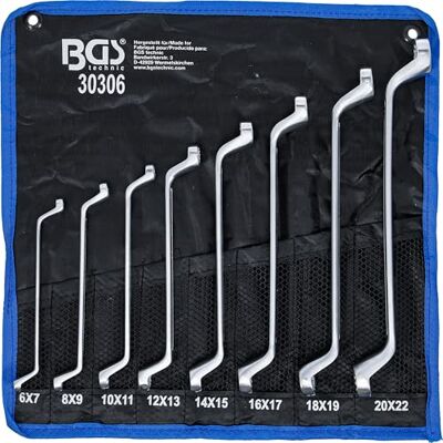 BGS 30306 Zestaw kluczy oczkowych dwustronnych głęboko odsadzone 6 x 7 20 x 22 mm 8 szt. BGS 30306 Zestaw kluczy oczkowych dwustronnych głęboko odsadzone 6 x 7 20 x 22 mm 8 szt.