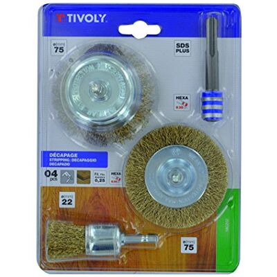 Tivoly XT20252580202 Szczotki mieszane do metalu na wiertarce, szare, zestaw 3 szt Tivoly XT20252580202 Szczotki mieszane do metalu na wiertarce, szare, zestaw 3 szt