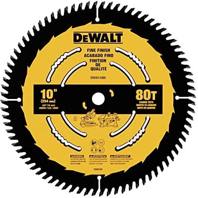DeWalt 10" 80T ostrze do piły z drobnym wykończeniem (DWA11080) DeWalt 10" 80T ostrze do piły z drobnym wykończeniem (DWA11080)