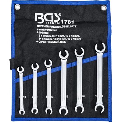 BGS 1761 Zestaw otwartych kluczy oczkowych dwustronnych 8 x 10 17 x 19 mm 6 szt. BGS 1761 Zestaw otwartych kluczy oczkowych dwustronnych 8 x 10 17 x 19 mm 6 szt.