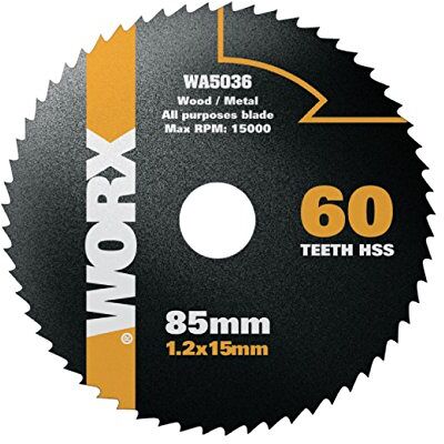 Worx uniwersalna tarcza do cięcia metalu - 60 zębów - 85mm Worx uniwersalna tarcza do cięcia metalu - 60 zębów - 85mm
