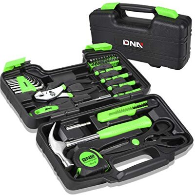 DNA MOTORING TOOLS-00010 39-częściowy przenośny zestaw narzędzi do gospodarstwa domowego, narzędzia ręczne, śrubokręt, szczypce, młotek i sześciokątny, zielony DNA MOTORING TOOLS-00010 39-częściowy przenośny zestaw narzędzi do gospodarstwa domowego, narzędzia ręczne, śrubokręt, szczypce, młotek i sześciokątny, zielony