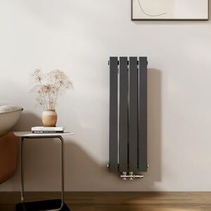 EMKE Designerski grzejnik mały, 900 x 304 mm, pionowy grzejnik płaski z przyłączem środkowym, jednowarstwowy grzejnik panelowy, grzejnik ścienny do łazienki, sypialni i salonu, antracytowy, 297 W EMKE Designerski grzejnik mały, 900 x 304 mm, pionowy grzejnik płaski z przyłączem środkowym, jednowarstwowy grzejnik panelowy, grzejnik ścienny do łazienki, sypialni i salonu, antracytowy, 297 W