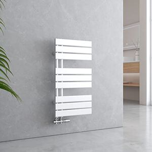EMKE Grzejnik łazienkowy, płaski, 762 x 400 mm, biały, podgrzewacz na ręczniki, mały wieszak na ręczniki, panel na ręczniki, przyłącze boczne do wody, 342 W EMKE Grzejnik łazienkowy, płaski, 762 x 400 mm, biały, podgrzewacz na ręczniki, mały wieszak na ręczniki, panel na ręczniki, przyłącze boczne do wody, 342 W