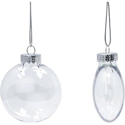 Creative Przezroczyste plastikowe bombki ozdobne 100 mm (3,94") opakowanie 12 sztuk idealne do rękodzieła! Creative Przezroczyste plastikowe bombki ozdobne 100 mm (3,94") opakowanie 12 sztuk idealne do rękodzieła!