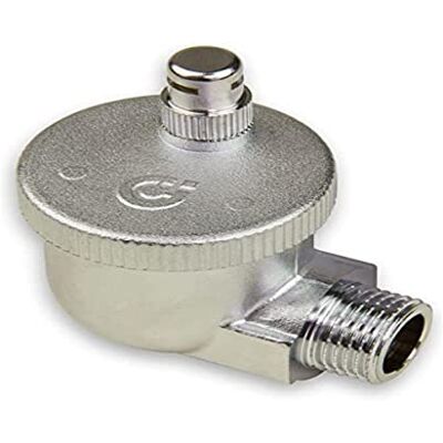 Caleffi 504401 AERCAL automatyczny szybki odpowietrzacz 1/2 cala AG zawór odpowietrzający, narożny zawór grzejnikowy z tłoczonego mosiądzu, chromowany, z higroskopijną nasadką bezpieczeństwa, srebrny Caleffi 504401 AERCAL automatyczny szybki odpowietrzacz 1/2 cala AG zawór odpowietrzający, narożny zawór grzejnikowy z tłoczonego mosiądzu, chromowany, z higroskopijną nasadką bezpieczeństwa, srebrny
