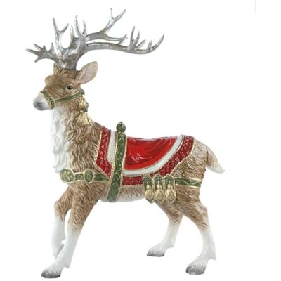 Goebel Figurka renifera ze srebrnym porożem Fitz & Floyd Xmas Goebel Figurka renifera ze srebrnym porożem Fitz & Floyd Xmas
