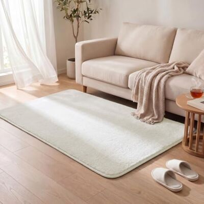VOUNOT ® Dywan do salonu 120x160 cm, z antypoślizgowym spodem i matą antypoślizgową, miękki i puszysty krótki włos, do sypialni pokoju dziecięcego jadalni, kremowy VOUNOT ® Dywan do salonu 120x160 cm, z antypoślizgowym spodem i matą antypoślizgową, miękki i puszysty krótki włos, do sypialni pokoju dziecięcego jadalni, kremowy