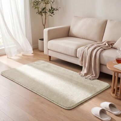 VOUNOT ® Dywan do salonu 80x150 cm, z antypoślizgowym spodem i matą antypoślizgową, miękki i puszysty krótki włos, do sypialni pokoju dziecięcego jadalni, beżowy VOUNOT ® Dywan do salonu 80x150 cm, z antypoślizgowym spodem i matą antypoślizgową, miękki i puszysty krótki włos, do sypialni pokoju dziecięcego jadalni, beżowy