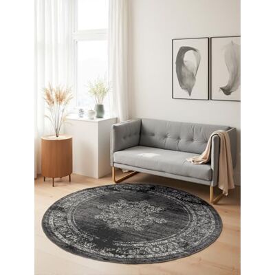 HANSE Home Lydia Okrągły dywan z krótkim włosiem – orientalny dywan do salonu, sypialni, jadalni, przedpokoju – szary, Ø 120 cm HANSE Home Lydia Okrągły dywan z krótkim włosiem – orientalny dywan do salonu, sypialni, jadalni, przedpokoju – szary, Ø 120 cm