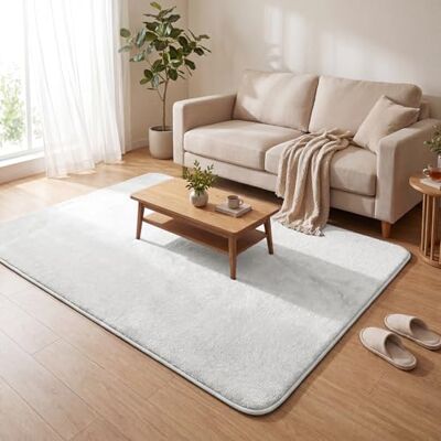 VOUNOT ® Dywan do salonu 140x200 cm, z antypoślizgowym spodem i matą antypoślizgową, miękki i puszysty krótki włos, do sypialni pokoju dziecięcego jadalni, kremowy VOUNOT ® Dywan do salonu 140x200 cm, z antypoślizgowym spodem i matą antypoślizgową, miękki i puszysty krótki włos, do sypialni pokoju dziecięcego jadalni, kremowy