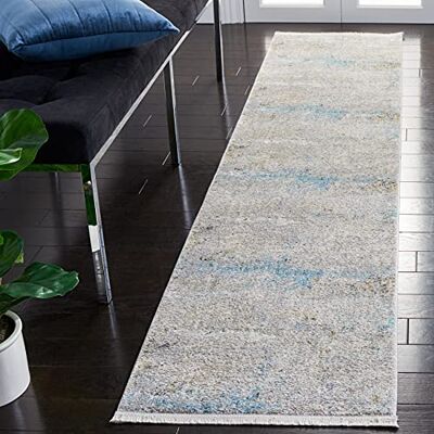 SAFAVIEH Nowoczesny dywan do salonu, jadalni, sypialni – Dream Collection, krótkie runo, szary i wielofunkcyjny, 61 x 213 cm SAFAVIEH Nowoczesny dywan do salonu, jadalni, sypialni – Dream Collection, krótkie runo, szary i wielofunkcyjny, 61 x 213 cm