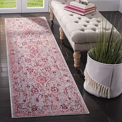 SAFAVIEH modny dywan, VAL103, tkany chodnik poliestrowy, fuksja/wielokolorowy, 62 x 240 cm SAFAVIEH modny dywan, VAL103, tkany chodnik poliestrowy, fuksja/wielokolorowy, 62 x 240 cm