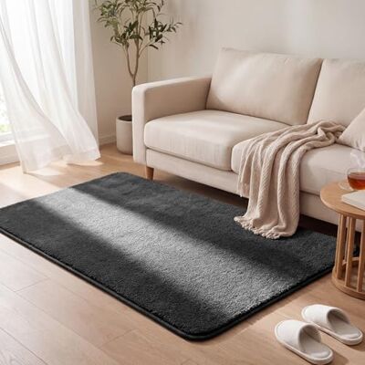 VOUNOT ® Dywan do salonu 120x160 cm, z antypoślizgowym spodem i matą antypoślizgową, miękki i puszysty krótki włos, do sypialni pokoju dziecięcego jadalni, antracytowy VOUNOT ® Dywan do salonu 120x160 cm, z antypoślizgowym spodem i matą antypoślizgową, miękki i puszysty krótki włos, do sypialni pokoju dziecięcego jadalni, antracytowy
