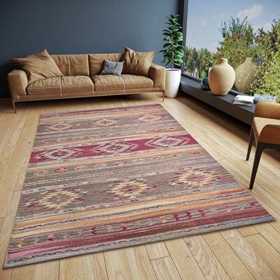 HANSE Home Necla Dywan w stylu boho, płaski spód, antypoślizgowy spód, geometryczny wzór vintage, wysokiej jakości tkany do salonu, sypialni, jadalni, korytarza – wielokolorowy, 120 x 180 cm HANSE Home Necla Dywan w stylu boho, płaski spód, antypoślizgowy spód, geometryczny wzór vintage, wysokiej jakości tkany do salonu, sypialni, jadalni, korytarza – wielokolorowy, 120 x 180 cm