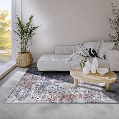 HANSE Home freundin Home Collection Meridiem Dywan – klasyczny, orientalny dywan w stylu vintage, z krótkim włosiem, orientalny dywan do salonu, sypialni, jadalni, salonu – niebieski miedziany, 120 x 160 cm HANSE Home freundin Home Collection Meridiem Dywan – klasyczny, orientalny dywan w stylu vintage, z krótkim włosiem, orientalny dywan do salonu, sypialni, jadalni, salonu – niebieski miedziany, 120 x 160 cm