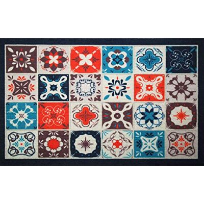 ID MAT t Oriental Boston, włókna syntetyczne, niebieski, pomarańczowy, beżowy, brązowy, 50 x 80 x 0,5 cm ID MAT t Oriental Boston, włókna syntetyczne, niebieski, pomarańczowy, beżowy, brązowy, 50 x 80 x 0,5 cm
