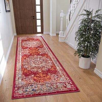 HANSE Home Maderno Orientalny dywan – chodnik orientalny, klasyczny, gęsto tkany z ornamentami, styl vintage, miękkie krótkie runo do sypialni, jadalni, salonu, przedpokoju – czerwony, 80 x 240 cm HANSE Home Maderno Orientalny dywan – chodnik orientalny, klasyczny, gęsto tkany z ornamentami, styl vintage, miękkie krótkie runo do sypialni, jadalni, salonu, przedpokoju – czerwony, 80 x 240 cm