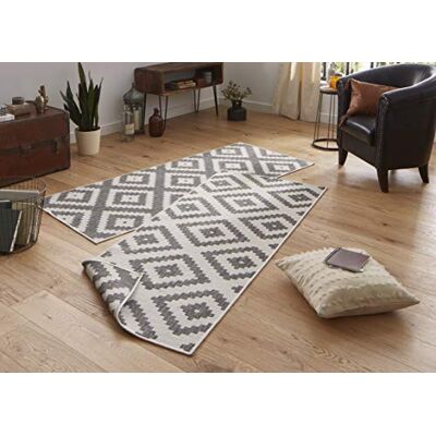 HANSE Home NORTHRUGS Dywan Malta 80 x 250 cm – dywan dwustronny, odporny na warunki atmosferyczne, nowoczesny geometryczny wzór, chodnik na balkon, taras, do ogrodu, ogrodu zimowego, salonu, wodoodporny, szary, kremowy HANSE Home NORTHRUGS Dywan Malta 80 x 250 cm – dywan dwustronny, odporny na warunki atmosferyczne, nowoczesny geometryczny wzór, chodnik na balkon, taras, do ogrodu, ogrodu zimowego, salonu, wodoodporny, szary, kremowy
