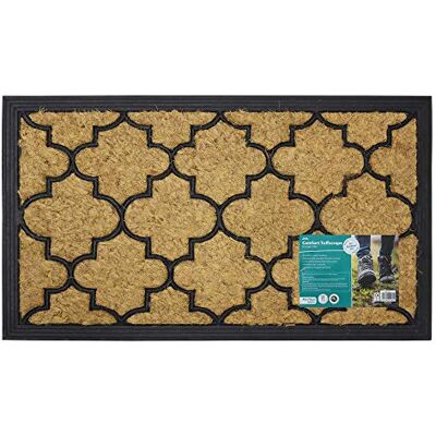 JVL wygodna skrobaczka do drzwi wejściowych okrągły wzór, kokos/guma, naturalna/czarna, 40 x 70 cm JVL wygodna skrobaczka do drzwi wejściowych okrągły wzór, kokos/guma, naturalna/czarna, 40 x 70 cm