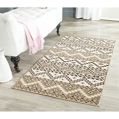 SAFAVIEH Odważny i jasny tkany dywan do wnętrz, kolekcja Veranda, VER095, w kolorze kremowym/brązowym, 79 x 152 cm, do salonu, sypialni lub dowolnej przestrzeni wewnętrznej SAFAVIEH Odważny i jasny tkany dywan do wnętrz, kolekcja Veranda, VER095, w kolorze kremowym/brązowym, 79 x 152 cm, do salonu, sypialni lub dowolnej przestrzeni wewnętrznej