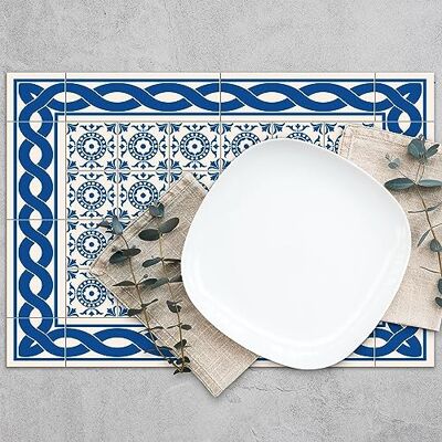 CREARREDA Amerykański 4 sztuk zmywalny plastikowy podkładka wykonana we Włoszech 48x33 cm kolor płytki dywan Podkładki stołowe PVC na śniadanie i przekąskę Antypoślizgowe i ognioodporne CREARREDA Amerykański 4 sztuk zmywalny plastikowy podkładka wykonana we Włoszech 48x33 cm kolor płytki dywan Podkładki stołowe PVC na śniadanie i przekąskę Antypoślizgowe i ognioodporne