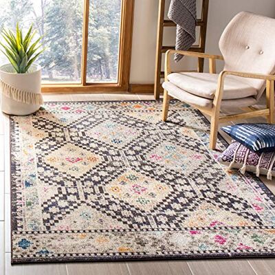 SAFAVIEH Marabel Area dywan tkany polipropylenowy w kolorze czarnym/żółtym, 120 x 180 cm SAFAVIEH Marabel Area dywan tkany polipropylenowy w kolorze czarnym/żółtym, 120 x 180 cm