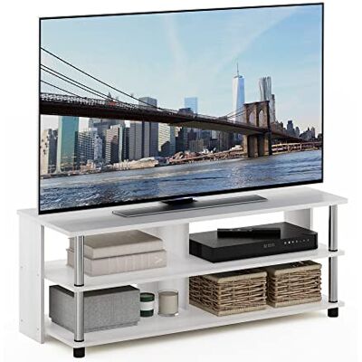 Furinno Sully 3-poziomowy stojak na telewizor - Do 48 cali - Biały dąb Furinno Sully 3-poziomowy stojak na telewizor - Do 48 cali - Biały dąb