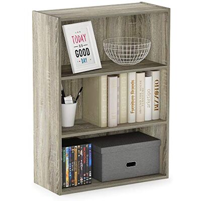 Furinno - Pasir 3-Tier Open Shelf - Sonoma Oak - 3-Tier - Regał Furinno - Pasir 3-Tier Open Shelf - Sonoma Oak - 3-Tier - Regał