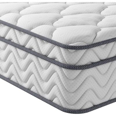 Vesgantti Materac 90 x 200 cm, 7-strefowy, materac ze sprężynami kieszeniowymi, średnio twardy, ortopedyczny materac kieszeniowy (H3, skrzynia 26 cm) Vesgantti Materac 90 x 200 cm, 7-strefowy, materac ze sprężynami kieszeniowymi, średnio twardy, ortopedyczny materac kieszeniowy (H3, skrzynia 26 cm)