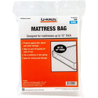 U-Haul Standardowa torba na materac King – pokrowiec na materac lub sprężynę skrzynkową – 243 x 198 cm x 25 cm U-Haul Standardowa torba na materac King – pokrowiec na materac lub sprężynę skrzynkową – 243 x 198 cm x 25 cm